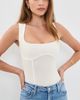 Fleur du Mal Fleur du Mal Cotton Scoop Neck Thong Bodysuit Ivory - 2