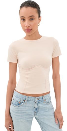 Fleur du Mal Fleur du Mal Cotton T-Shirt Tahini