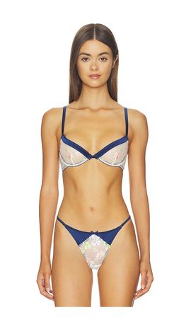fleur du mal fleur du mal Delara Embroidered Demi Bra