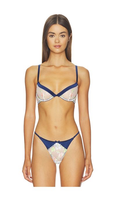 fleur du mal fleur du mal Delara Embroidered Demi Bra