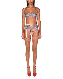 Fleur Du Mal Fleur du Mal Hydrangea Embroidered Garter Belt