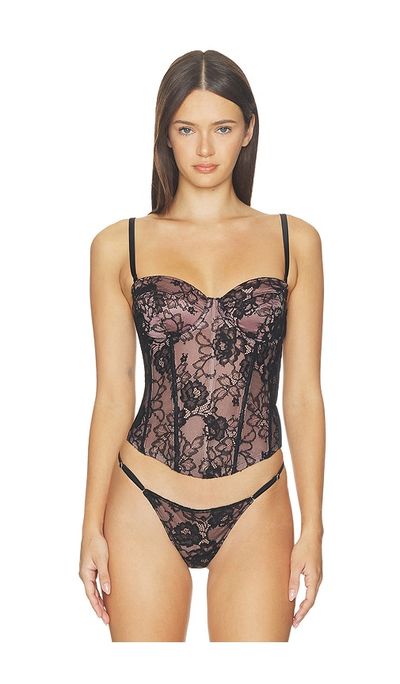 fleur du mal Juliet Lace Bustier With Lacing Corset