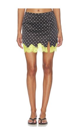 fleur du mal fleur du mal Juliet Lace Dotted Slip Skirt