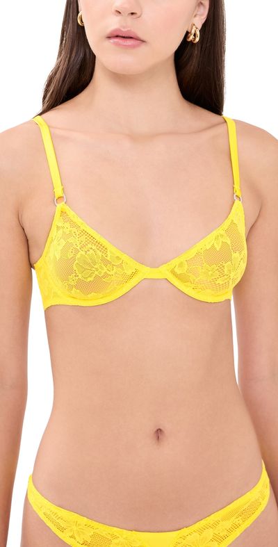 Fleur du Mal Fleur du Mal Le Stretch Lace Demi Bra Lemon