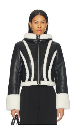 fleur du mal fleur du mal Leather & Fur Collar Jacket