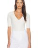 fleur du mal fleur du mal Organic Cotton Deep Plunge Bodysuit - 1