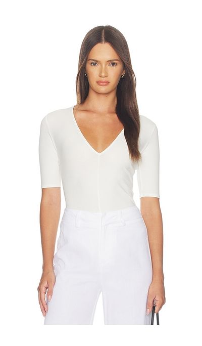 fleur du mal fleur du mal Organic Cotton Deep Plunge Bodysuit