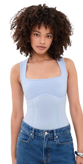 Fleur du Mal Fleur du Mal Organic Cotton Scoop Neck Bodysuit Ice Queen