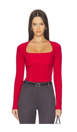 fleur du mal fleur du mal Organic Cotton Scoop Neck Long Sleeve Bodysuit