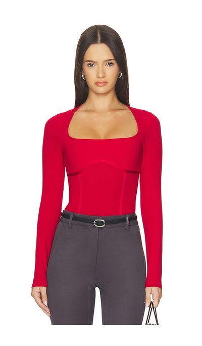 fleur du mal fleur du mal Organic Cotton Scoop Neck Long Sleeve Bodysuit