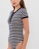 Fleur du Mal Fleur du Mal Ringer Lace Up Bodysuit Black Sand Stripe - 4