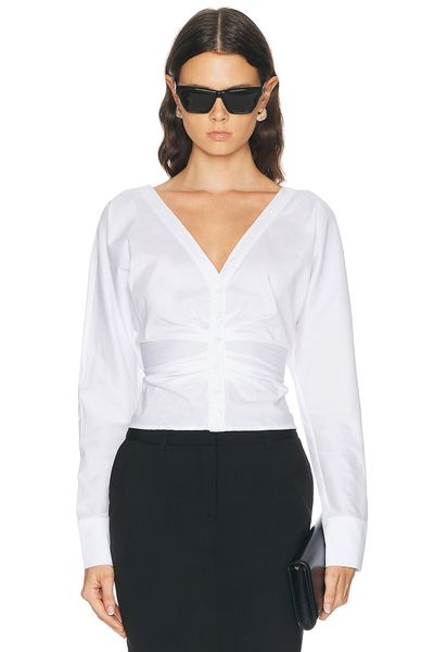 fleur du mal fleur du mal Ruched Poplin Shirt