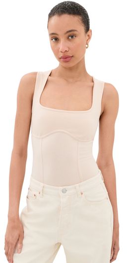 Fleur du Mal Fleur du Mal Scoop Bodysuit Tahini