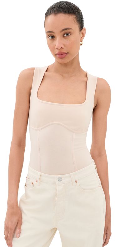 Fleur du Mal Fleur du Mal Scoop Bodysuit Tahini
