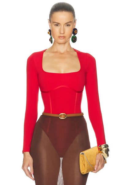 fleur du mal fleur du mal Scoop Neck Long Sleeve Bodysuit