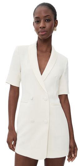 Fleur du Mal Fleur du Mal Short Sleeve Blazer Dress Ivory