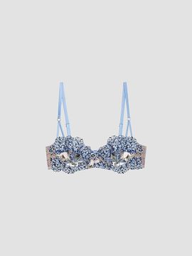 Fleur du Mal Women's Hydrangea Embroidery Balconette Bra