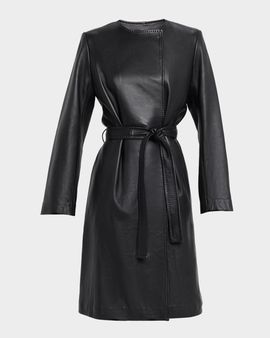 Fleurette Evelyn Leather Wrap Coat