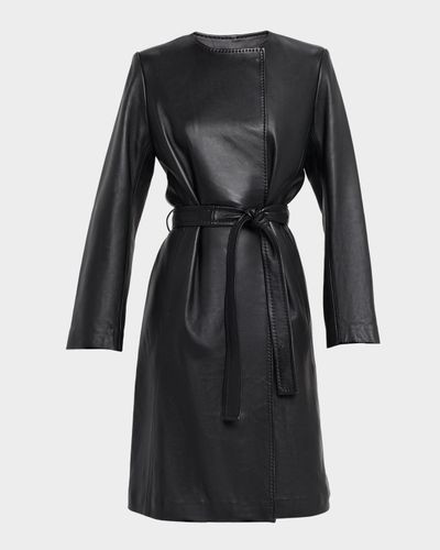 Fleurette Evelyn Leather Wrap Coat