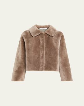 Fleurette Odette Reversible Cropped Shearling Jacket