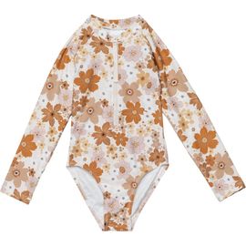 Flirtt Gottex Flirtt Gottex Nostalgic Bloom Long Sleeve Zip Front One Piece Swimsuit
