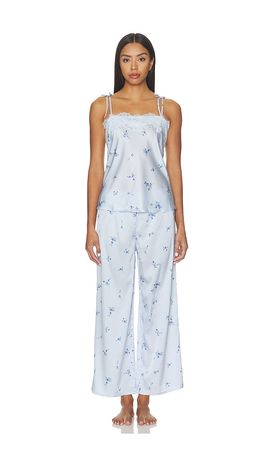 Flora Nikrooz Flora Nikrooz Celeste Printed Stretch Charm Cami And Pant Set With Lace