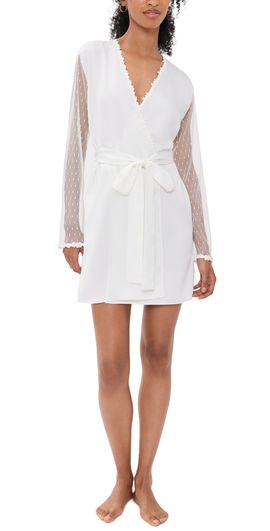 Flora Nikrooz Flora Nikrooz Showstopper Charmeuse Robe Ivory