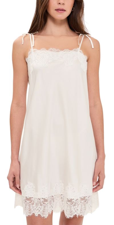 Flora Nikrooz Flora Nikrooz Solid Stretch Charm Chemise Ivory