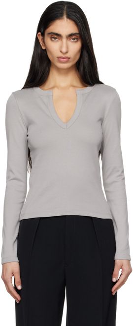 FLORE FLORE FLORE FLORE Gray Iman Longsleeve T-shirt