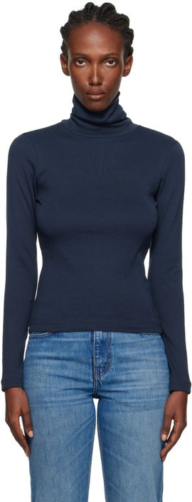 FLORE FLORE FLORE FLORE Navy Dinah Turtleneck