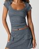 Florence by Mills Florence by Mills Houndstooth Square Neck Top - 1