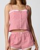 Florence by Mills Florence by Mills Lace Trim Gingham Crop Stretch Cotton Camisole - 1