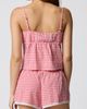 Florence by Mills Florence by Mills Lace Trim Gingham Crop Stretch Cotton Camisole - 2