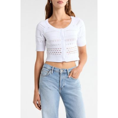 Florence by Mills Florence by Mills Mixed Stitch Short Sleeve Cotton Cardigan