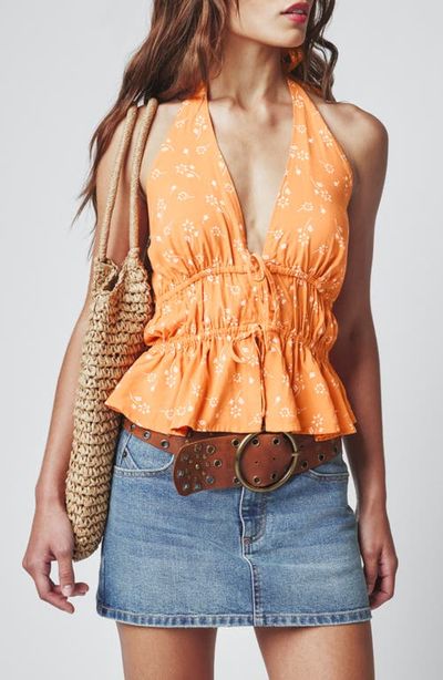 Florence by Mills Florence by Mills Tie Front Halter Top