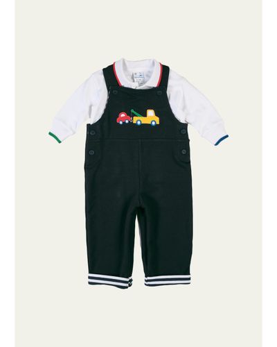Florence Eiseman Baby Boy's 2-Piece French Terry Knit Polo Shirt & Overalls Set