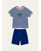 Florence Eiseman Boy's Stripe Knit Lizard T-Shirt & Shorts Set - 1