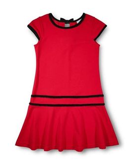 Florence Eiseman Florence Eiseman Crepe Knit Dress With Velvet Trim
