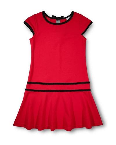 Florence Eiseman Florence Eiseman Crepe Knit Dress With Velvet Trim