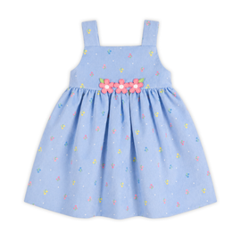 Florence Eiseman Florence Eiseman Dot Floral Corduroy Jumper with Flowers (Baby)