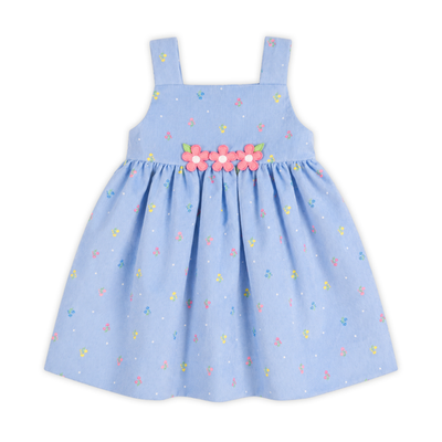 Florence Eiseman Florence Eiseman Dot Floral Corduroy Jumper with Flowers (Baby)
