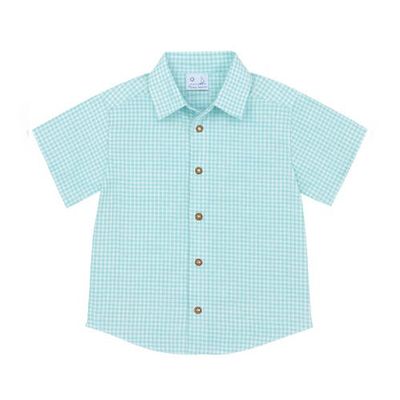 Florence Eiseman Florence Eiseman Gingham Linen Look Camp Shirt