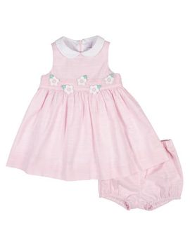 Florence Eiseman Florence Eiseman Linen-Look Dress & Bloomer With Flowers