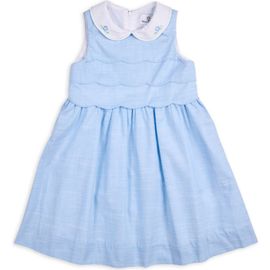 Florence Eiseman Florence Eiseman Linen Look Dress With Embroidered Collar