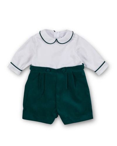 Florence Eiseman Florence Eiseman Pique And Velvet Short Sleeve All