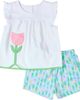 Florence Eiseman Florence Eiseman Printed Knit Tulip Short Set - 1