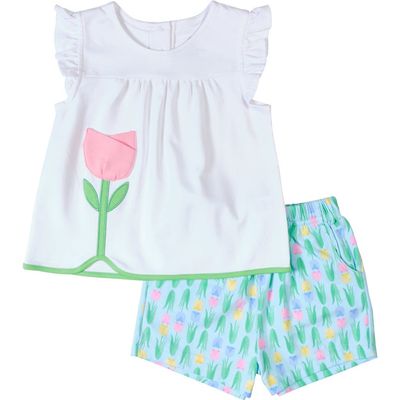 Florence Eiseman Florence Eiseman Printed Knit Tulip Short Set