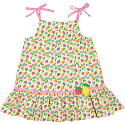 Florence Eiseman Florence Eiseman Printed Seersucker Dress With Fruit