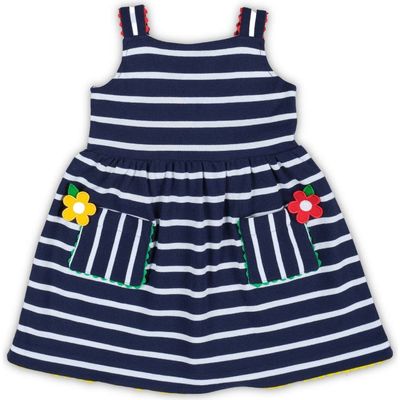 Florence Eiseman Florence Eiseman Stripe Knit Dress With Ric Rac And Flowers