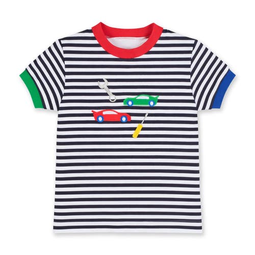 Florence Eiseman Florence Eiseman Stripe Knit T-Shirt With Cars & Tools